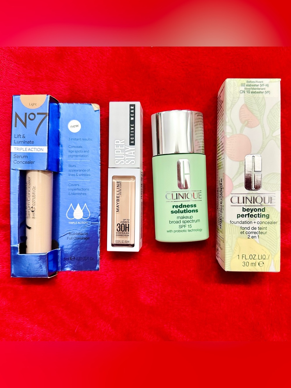 Lot of Cosmetics Clinique Redness Solution&Beyond Perfecting,Maybelline Fresh